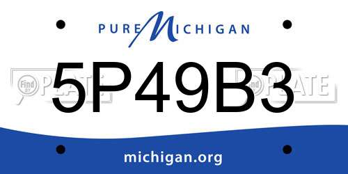 5P49B3 Michigan License Plate