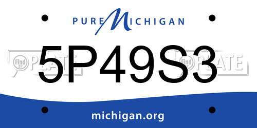5P49S3 Michigan License Plate