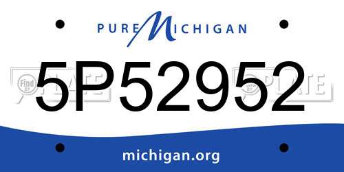 5P52952 Michigan License Plate