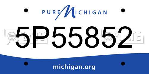 5P55852 Michigan License Plate