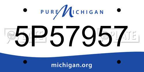 5P57957 Michigan License Plate