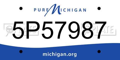 5P57987 Michigan License Plate