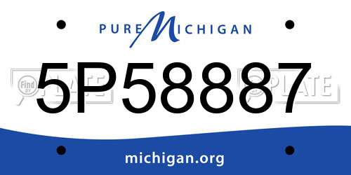 5P58887 Michigan License Plate