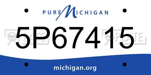 5P67415 Michigan License Plate