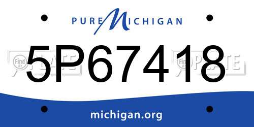 5P67418 Michigan License Plate