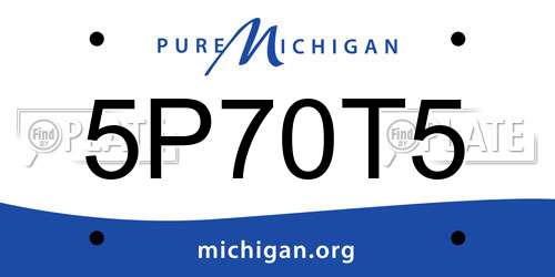5P70T5 Michigan License Plate