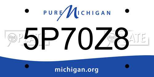 5P70Z8 Michigan License Plate