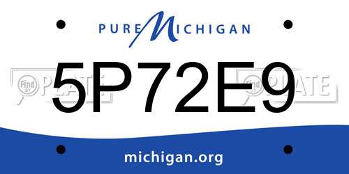 5P72E9 Michigan License Plate