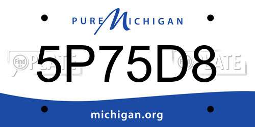 5P75D8 Michigan License Plate