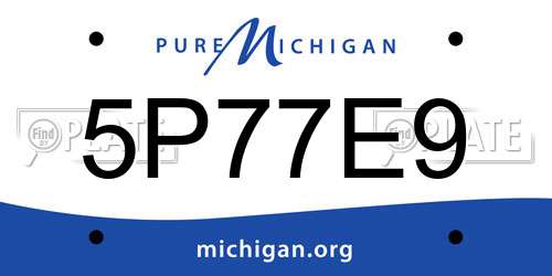 5P77E9 Michigan License Plate