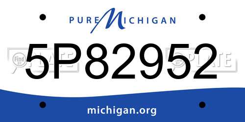5P82952 Michigan License Plate