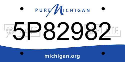 5P82982 Michigan License Plate