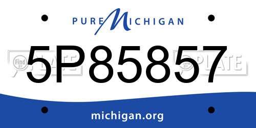 5P85857 Michigan License Plate