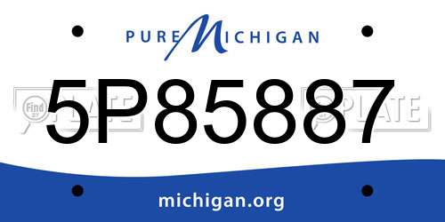 5P85887 Michigan License Plate