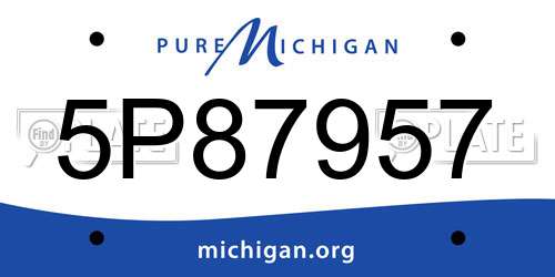 5P87957 Michigan License Plate