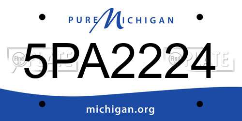 5PA2224 Michigan License Plate