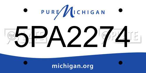 5PA2274 Michigan License Plate