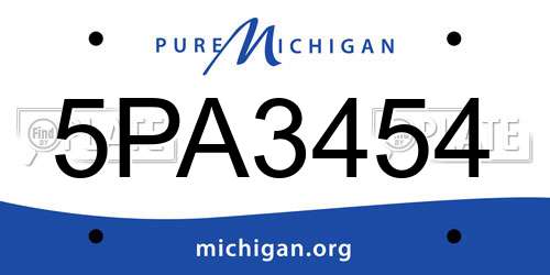 5PA3454 Michigan License Plate