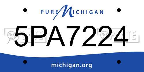 5PA7224 Michigan License Plate