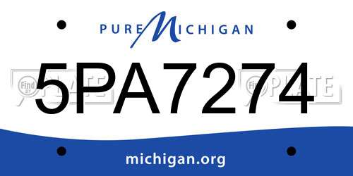 5PA7274 Michigan License Plate