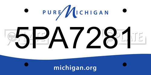 5PA7281 Michigan License Plate