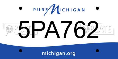 5PA762 Michigan License Plate