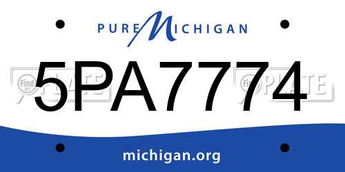 5PA7774 Michigan License Plate