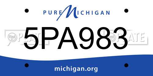 5PA983 Michigan License Plate