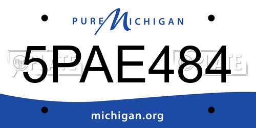 5PAE484 Michigan License Plate