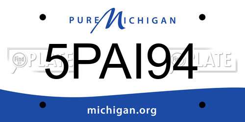 5PAI94 Michigan License Plate