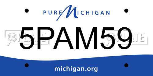 5PAM59 Michigan License Plate