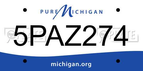 5PAZ274 Michigan License Plate