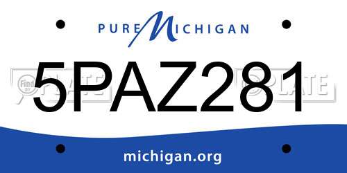 5PAZ281 Michigan License Plate