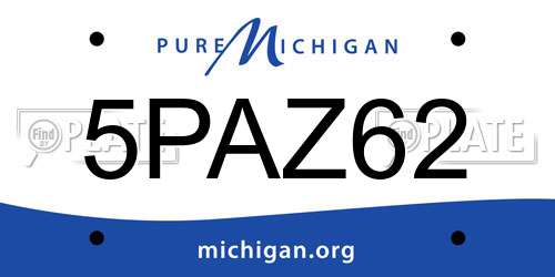 5PAZ62 Michigan License Plate