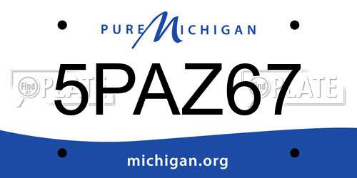 5PAZ67 Michigan License Plate