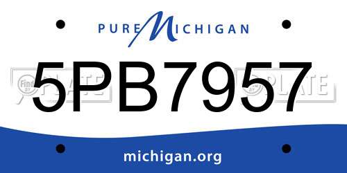 5PB7957 Michigan License Plate