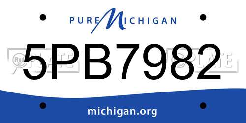 5PB7982 Michigan License Plate
