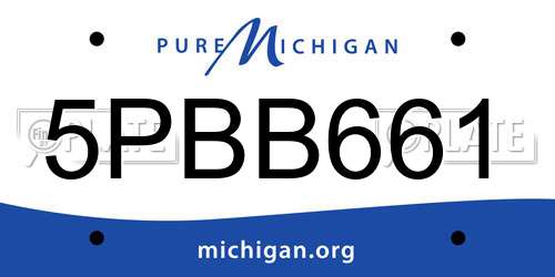 5PBB661 Michigan License Plate