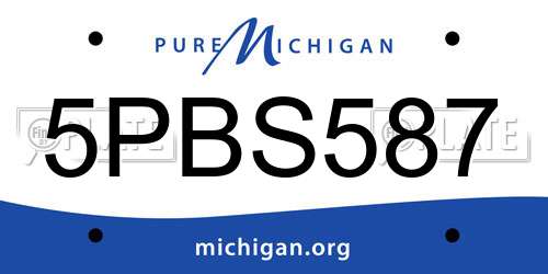 5PBS587 Michigan License Plate