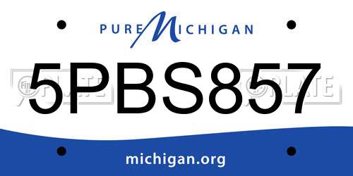 5PBS857 Michigan License Plate