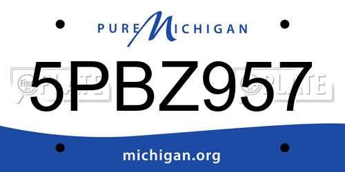 5PBZ957 Michigan License Plate