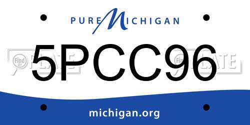 5PCC96 Michigan License Plate