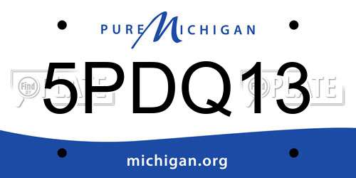 5PDQ13 Michigan License Plate