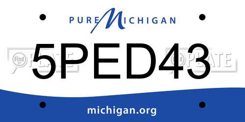 5PED43 Michigan License Plate