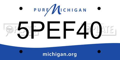5PEF40 Michigan License Plate