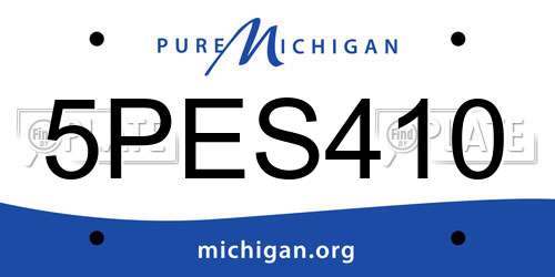 5PES410 Michigan License Plate