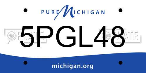 5PGL48 Michigan License Plate