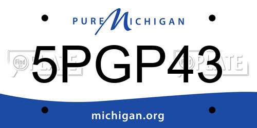 5PGP43 Michigan License Plate