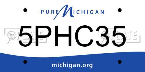 5PHC35 Michigan License Plate