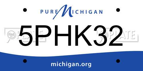 5PHK32 Michigan License Plate